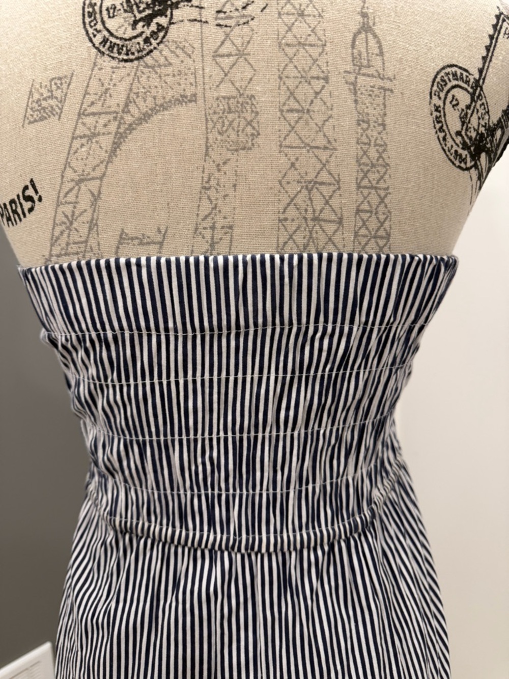 Nautical Navy & White Striped Strapless Dress - Picture 7 of 9